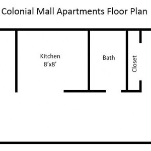 Colonial Mall 1BR Floor Plan