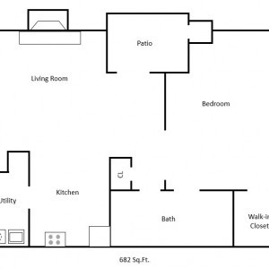 Summerfield Apartments 1BR Floor Plan